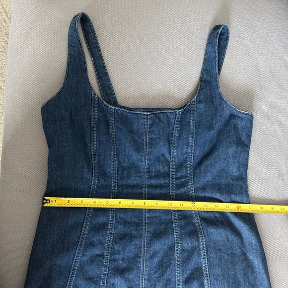 Reformation Amory Denim Midi Dress Size 10 - Picture 8 of 12